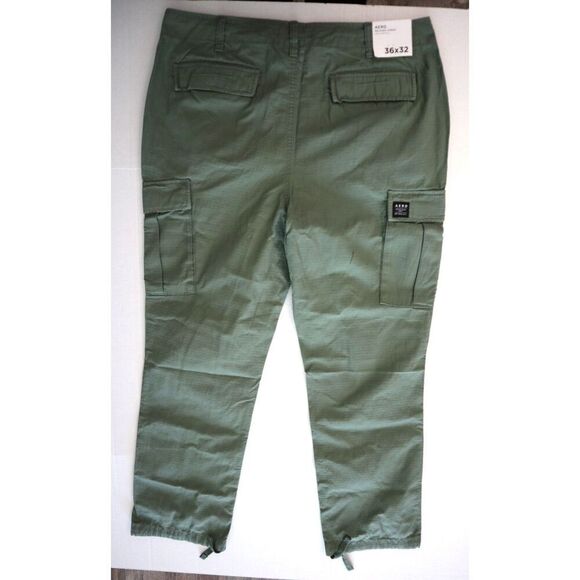 Aeropostale LXSFBA195 Men's Sz 36x32 Green Relaxed Ripstop Utility Cargo Pants - Picture 2 of 10